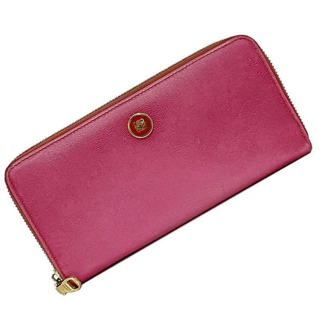 ロエベ ラウンドファスナー 長財布 ピンク アナグラム 財布 美品 レザー 中古 LOEWE シンプル ワンポイント ファスナー 定番 人気 女性 レディース ロング ウォレット 革 本革 ブランド財布 ロゴ エレガント お洒落 ゴールド金具 高級感 ブランド 本物 鑑定済み