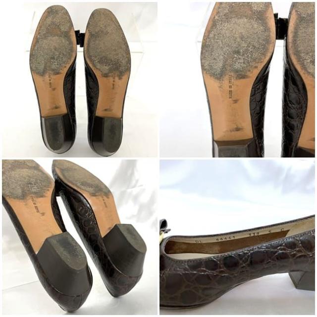 サルヴァトーレ フェラガモ パンプス ブラウン ヴァラ ec-19931 美品 22.5cm 5 レザー クロコ型押し 中古 Salvatore Ferragamo アパレル リボン ヴィンテージ 3cm ヒール 定番 人気 レディース 通勤 通学 革 レトロ シンプル 上品 茶色 ブランド 本物 鑑定済みの通販は サルヴァトーレ フェラガモ パンプス ブラウン ヴァラ ec-19931 美品 22.5cm 5 レザー クロコ型押し 中古 Salvatore Ferragamo アパレル リボン ヴィンテージ 3cm ヒール 定番 人気 レディース 通勤 通学 革 レトロ シンプル 上品 茶色 ブランド 本物 鑑定済みの通販は