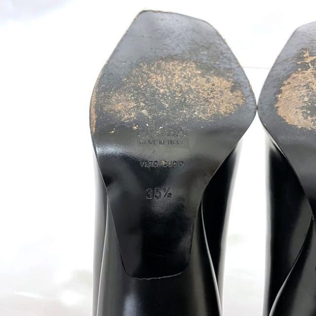 PRADA 7cmヒール PRADA ミュール 黒 約7cm ヒール Prada Brushed