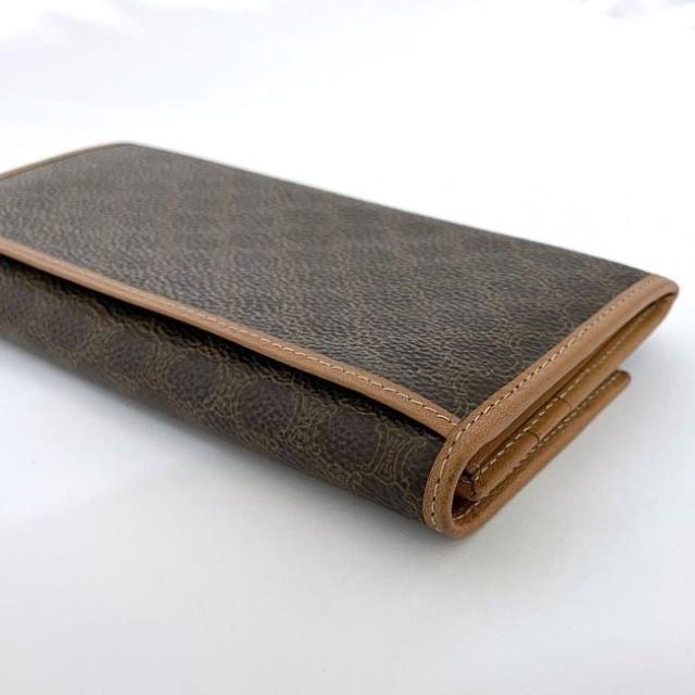 セリーヌ 二つ折り 長財布 ブラウン マカダム ec-20087 財布 美品 PVC