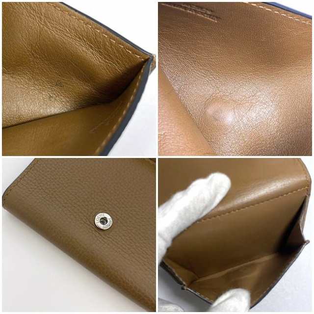 ロエベ 三つ折り 財布 トライフォールド ウォレット ブラウン