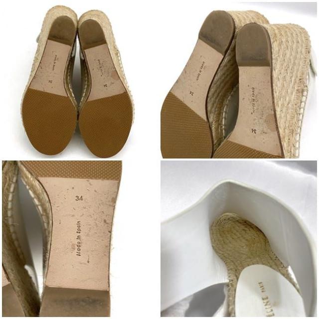 セリーヌ サンダル ウェッジソール ヒール ホワイト 313853 ec-20284 美品 21.0cm レザー 中古 CELINE アパレル エスパドリーユ オープントゥ ブーティー 9cmヒール 定番 人気 白 爽やか 革 脚長 美脚 夏 春 シンプル お洒落 カジュアル ブランド 本物 鑑定済み