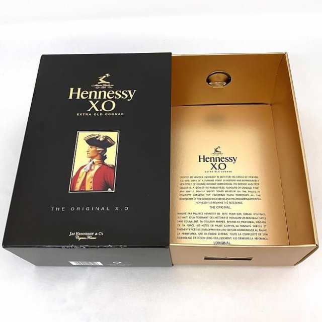 ヘネシー XO ec-20402 Hennessy XO EXTRA OLD COGNAC 黒キャップ クリアボトル 1000ml 1L 1リットル ブランデー 未開封 未開栓 内容量 フ