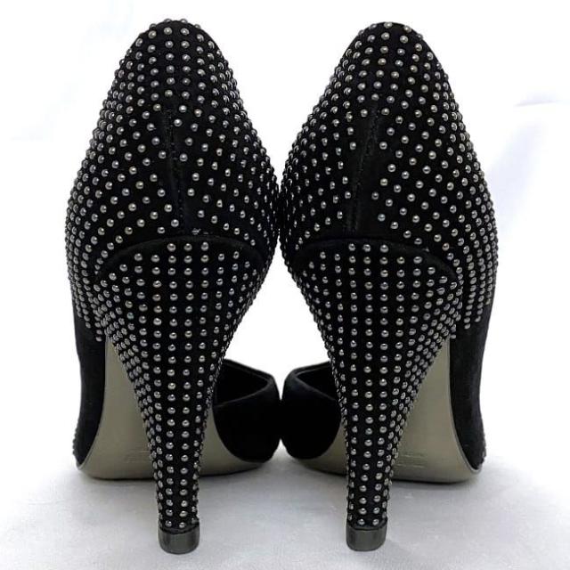 ミュウミュウ パンプス ブラック ec-20407 美品 22.0cm レザー スタッズ 中古 miu miu アパレル 靴 レディース シューズ ピンヒール 定番 人気 女性 シンプル お洒落 革 黒 通勤 通学 ビジネス 9cmヒール エレガント 華やか 高級感 上品 ブランド 本物 鑑定済み