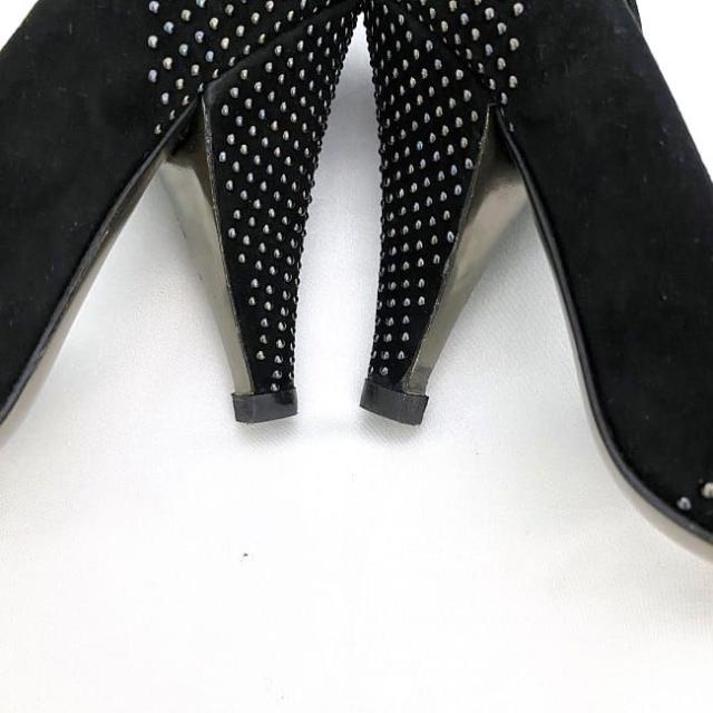 ミュウミュウ パンプス ブラック ec-20407 美品 22.0cm レザー スタッズ 中古 miu miu アパレル 靴 レディース シューズ ピンヒール 定番 人気 女性 シンプル お洒落 革 黒 通勤 通学 ビジネス 9cmヒール エレガント 華やか 高級感 上品 ブランド 本物 鑑定済み
