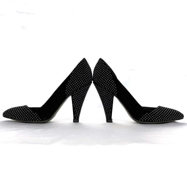 ミュウミュウ パンプス ブラック ec-20407 美品 22.0cm レザー スタッズ 中古 miu miu アパレル 靴 レディース シューズ ピンヒール 定番 人気 女性 シンプル お洒落 革 黒 通勤 通学 ビジネス 9cmヒール エレガント 華やか 高級感 上品 ブランド 本物 鑑定済み