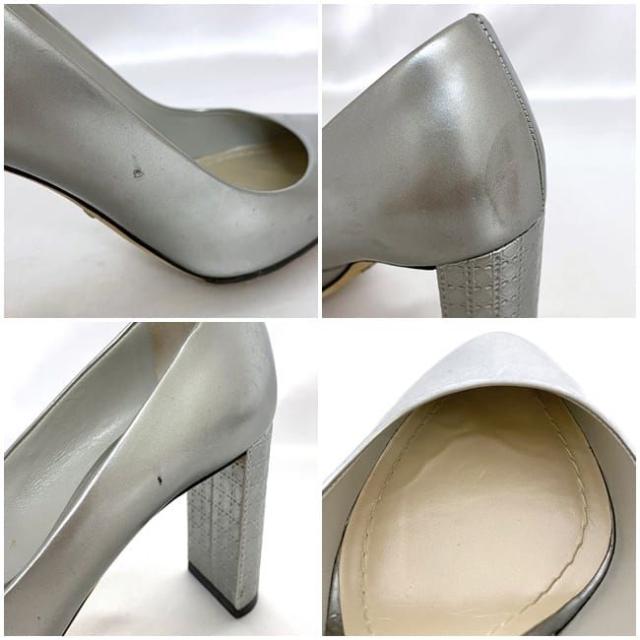クリスチャン ディオール パンプス シルバー ec-20468 23.0cm 美品 レザー 中古 Christian Dior 8.5cm ヒール レディディオール レディース 靴 定番 人気 お洒落 女性 パーティー フォーマル 上品 ブランド小物 アパレル 高級感 ブランド 本物 鑑定済み