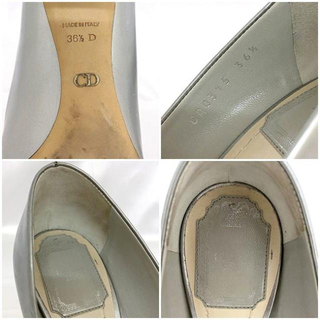 クリスチャン ディオール パンプス シルバー ec-20468 23.0cm 美品 レザー 中古 Christian Dior 8.5cm ヒール レディディオール レディース 靴 定番 人気 お洒落 女性 パーティー フォーマル 上品 ブランド小物 アパレル 高級感 ブランド 本物 鑑定済み