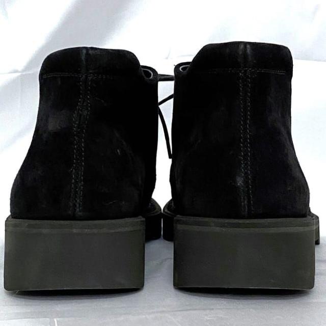 サルヴァトーレ フェラガモ ブーツ ブラック ec-20556 美品 24.5cm メンズ スエード レザー 中古 Salvatore Ferragamo 靴 7 男性 レースアップ チャッカブーツ 定番 人気 黒 シンプル 革 お洒落 カジュアル エレガント 通勤 通学 上品 ブランド 本物 鑑定済み