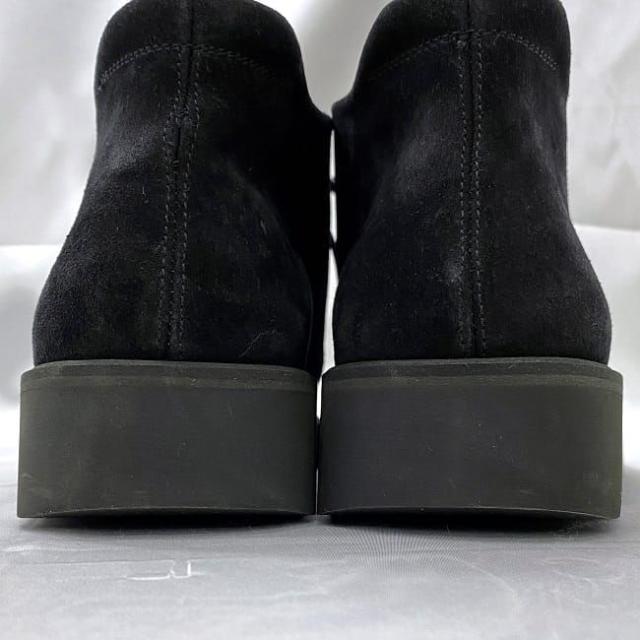 サルヴァトーレ フェラガモ ブーツ ブラック ec-20556 美品 24.5cm メンズ スエード レザー 中古 Salvatore Ferragamo 靴 7 男性 レースアップ チャッカブーツ 定番 人気 黒 シンプル 革 お洒落 カジュアル エレガント 通勤 通学 上品 ブランド 本物 鑑定済み