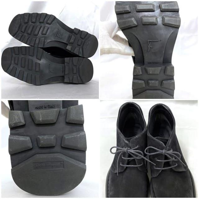 サルヴァトーレ フェラガモ ブーツ ブラック ec-20556 美品 24.5cm メンズ スエード レザー 中古 Salvatore Ferragamo 靴 7 男性 レースアップ チャッカブーツ 定番 人気 黒 シンプル 革 お洒落 カジュアル エレガント 通勤 通学 上品 ブランド 本物 鑑定済み