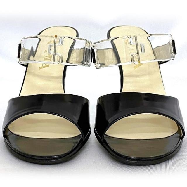 プラダ ミュール ブラック クリア 22578R ec-20604 35 21.0cm 未使用 レザー プラスチック 中古 PRADA アパレル レディース シューズ ピンヒール ヴィンテージ 箱付き 箱有 人気 エレガント 高級感 上品 女性 お洒落 黒 フォーマル ブランド 本物 鑑定済み