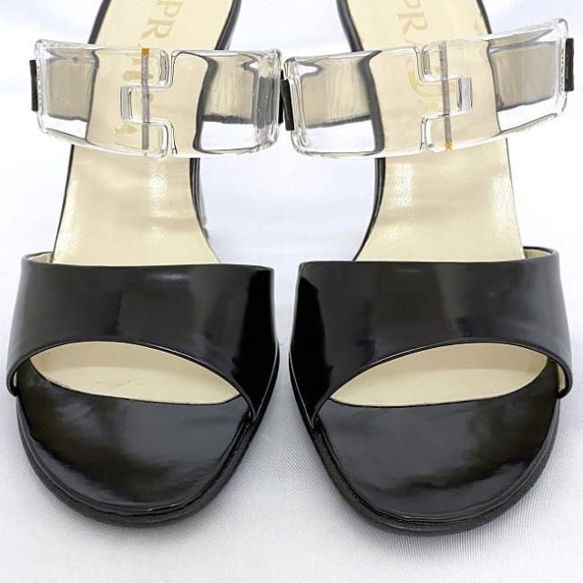 プラダ ミュール ブラック クリア 22578R ec-20604 35 21.0cm 未使用 レザー プラスチック 中古 PRADA アパレル レディース シューズ ピンヒール ヴィンテージ 箱付き 箱有 人気 エレガント 高級感 上品 女性 お洒落 黒 フォーマル ブランド 本物 鑑定済み