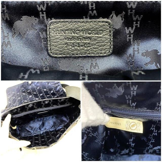 ハンティングワールド ショルダーバッグ ブラック グレー 7・I・1・02