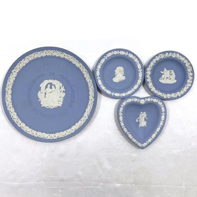 ウェッジウッド プレート 4枚セット ブルー ホワイト お皿 陶器