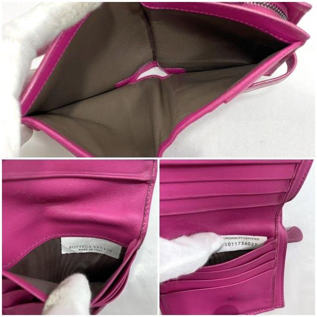 BOTTEGA VENETA 二つ折り財布 イントレチャート　ピンク ボッテガヴェネタ 二つ折り 財布 ピンク イントレチャート コンパクト