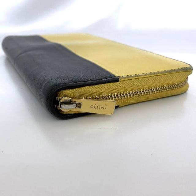 CELINE セリーヌ イタリア製 長財布 ラウンドファスナー ブラックイエロー CELINE セリーヌ 財布 小物 長財布 レザー レディース メンズ