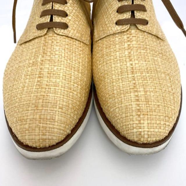 フェンディ シューズ ナチュラルベージュ 8L4179 美品 22.5cm ストロー レザー 中古 FENDI ヴィンテージ レア ラフィア レディース 靴 ビジネス フォーマル 普段使い 女性 人気 お洒落 箱有 箱付き 高級感 上品 爽やか カジュアル ブランド 本物 鑑定済み