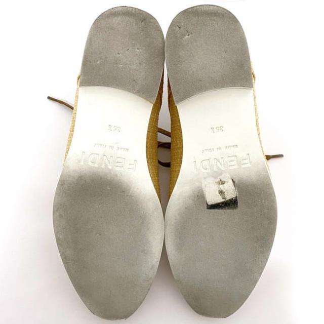 フェンディ シューズ ナチュラルベージュ 8L4179 美品 22.5cm ストロー レザー 中古 FENDI ヴィンテージ レア ラフィア レディース 靴 ビジネス フォーマル 普段使い 女性 人気 お洒落 箱有 箱付き 高級感 上品 爽やか カジュアル ブランド 本物 鑑定済み