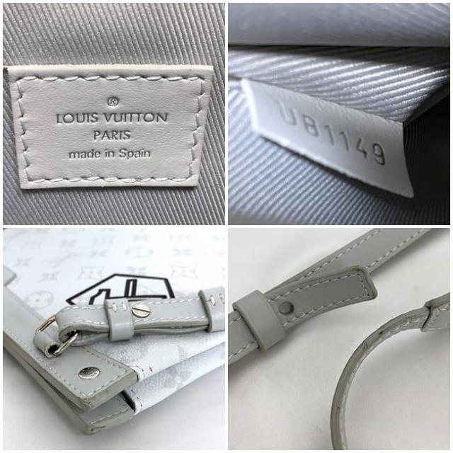 ルイ ヴィトン 2way バッグ ヴェルティカル トート グレー モノグラム ホワイト M44627 f-20244 美品 トートバッグ モノグラムキャンバス レザー 中古 UB1149 LOUIS VUITTON ショルダーバッグ ロゴ プリント a4 書類 通学 お洒落 人気 ブランド 本物 鑑定済み ルイ ヴィトン 2way バッグ ヴェルティカル トート グレー モノグラム