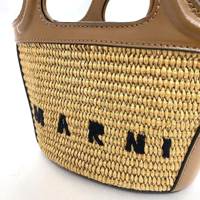 マルニ 2way かごバッグ ブラウン トロピカリア BMMP0067Q0 P3860 f