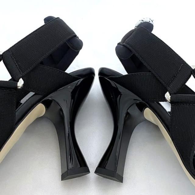 フェンディ メッシュ スリングバックシューズ ハイヒール ブラック ズッキーノ 8J6851A8UGF0MQ0 未使用 27.0cm レザー ラバー 中古 FENDI アパレル ヒール レディース シューズ FF 人気 箱有 黒 高級感 上品 エレガント フォーマル 靴 ブランド 本物 鑑定済み