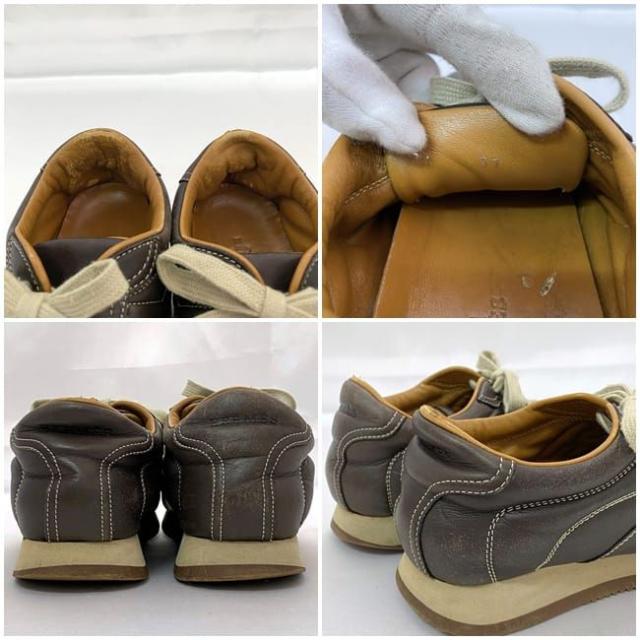 エルメス クイック スニーカー ec-21024 ブラウン 24.0cm レザー 中古 HERMES 靴 刺繍 Ｈ ロゴ アパレル レディース 女性 定番 人気 シンプル お洒落 カジュアル 革 茶色 ブランドシューズ 歩きやすい エレガント シューズ 高級感 上品 ブランド 本物 鑑定済み