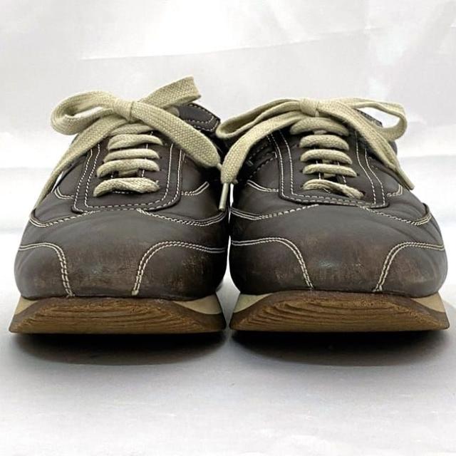 エルメス クイック スニーカー ec-21024 ブラウン 24.0cm レザー 中古 HERMES 靴 刺繍 Ｈ ロゴ アパレル レディース 女性 定番 人気 シンプル お洒落 カジュアル 革 茶色 ブランドシューズ 歩きやすい エレガント シューズ 高級感 上品 ブランド 本物 鑑定済み