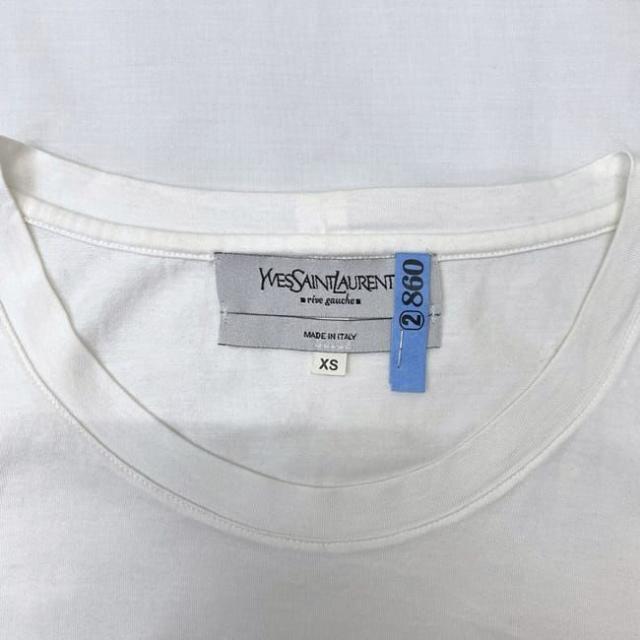 イヴサンローラン タンクトップ ec-21166 ホワイト ブラック XS クリーニング済み レディース コットン 100％ ベルベット 中古 YVES SAINT LAURENT アパレル レディース YSL ロゴ ノースリーブ 定番 人気 女性 白 シンプル お洒落 上品 ブランド 本物 鑑定済みの通販は