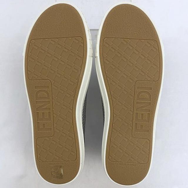 フェンディ スニーカー ec-21385 ホワイト ブラック 千鳥柄 7E1553 未使用 新品 28.0cm キャンバス ラバー Sランク FENDI アパレル 靴 シューズ メンズ 紐 FF ロゴ ローカット 白 黒 人気 定番 お洒落 シンプル 箱付き 高級感 ブランド 本物 鑑定済み