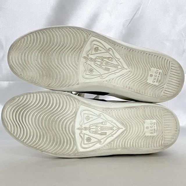 グッチ スニーカー ec-21420 ホワイト シェリー ボスコ 501907 靴 25.0cm メンズ レザー 中古 GUCCI アパレル ローカット シューズ 犬 ワッペン 白 赤 緑 定番 人気 お洒落 シンプル 箱付き 高級感 普段使い 動物 モチーフ カジュアル ブランド 本物 鑑定済み