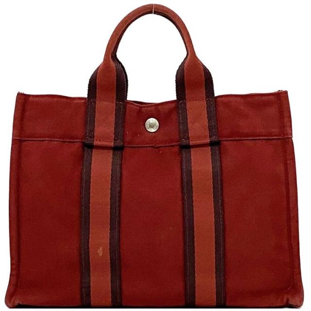 エルメス ハンドバッグ フールトゥ ＰＭ ec-21452 レッド 美品 ミニ キャンバス 中古 HERMES ストライプ 軽い ミニバッグ ヴィンテージ 定番 人気 メンズ レディース 通勤 通学 ビジネス 仕事 小さい コンパクト シンプル お洒落 上品 ブランド 本物 鑑定済み