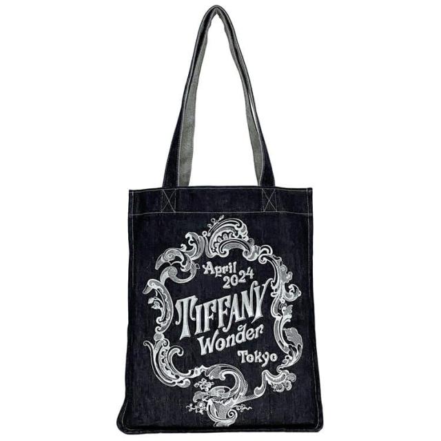 ティファニー トートバッグ ec-21543 ネイビー ブルー 美品 2024年 ワンダー限定 デニム 中古 TIFFANY&Co. 東京 ロゴ ペイント 肩掛け トート インディゴ 定番 人気 紺色 青 女性 レディース シンプル お洒落 カジュアル 高級感 上品 ブランド 本物 鑑定済み