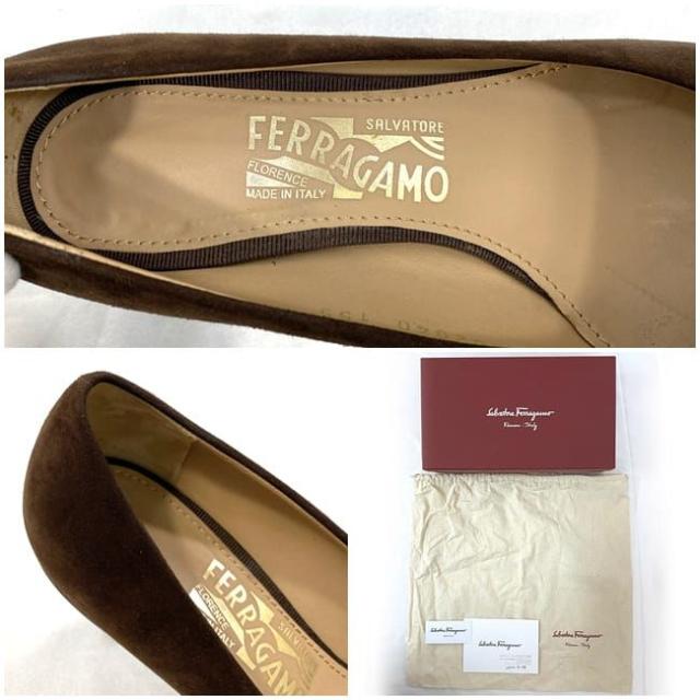 サルヴァトーレ フェラガモ パンプス ec-21586 ブラウン 0519772  美品 靴 23.0cm スエード レザー 中古 Salvatore Ferragamo レディース シューズ シンプル ピンヒール アパレル 定番 人気 レディース 箱付き 革 お洒落 通勤 高級感 ブランド 本物 鑑定済み