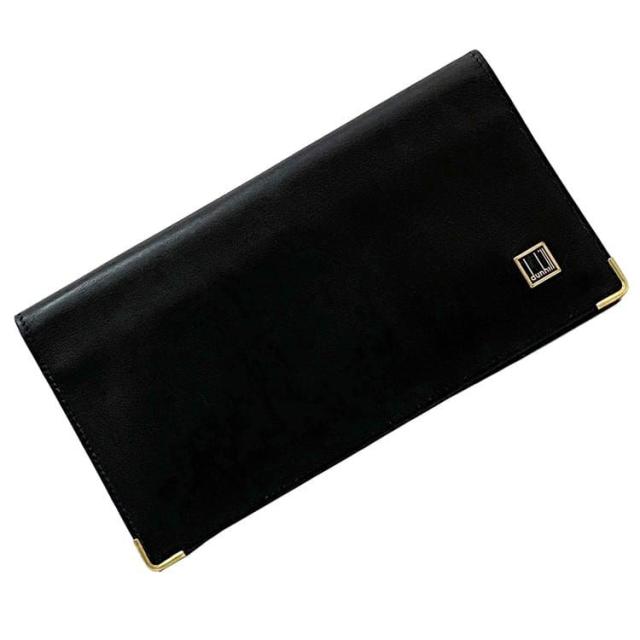 未使用級・美品⭐️dunhill 二つ折り長財布 レザー ブラック 美品 希少新ロゴ dunhill ダンヒル 二つ折り長財布 レザー