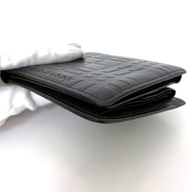 バーバリー 二つ折り 財布 ec-21641 ブラウン 美品 レザー 中古