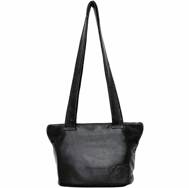 ロエベ ショルダー トート バッグ ec-21655 ブラック アナグラム 美品 レア レザー 中古 LOEWE ヴィンテージ レア ファスナー 肩掛け ロゴ 黒 ソフトレザー レディース メンズ ショルダートート 本革 定番ロゴ ワンポイント ミニ ブランド 本物 鑑定済み