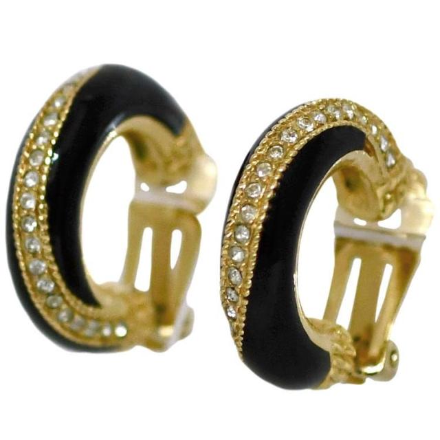 鑑定済】Christian Dior ディオール イヤリング ラインストーン