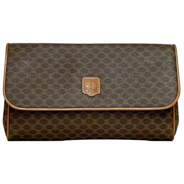 セリーヌ クラッチバッグ ec-21712 ブラウン マカダム 美品 PVC レザー 中古 CELINE マグネット フラップ ロゴ 総柄 ヴィンテージ 定番 人気 レディース クラッチ 小さい コンパクト ミニ お洒落 バッグ エレガント ワンポイント 上品 ブランド 本物 鑑定済みの通販は 15,246円