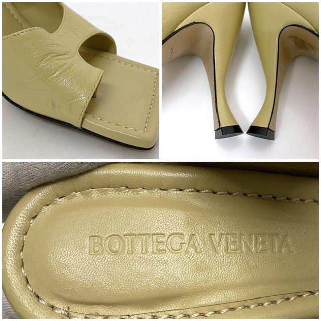 ボッテガヴェネタ ヒール サンダル ec-21730 イエローベージュ 610521 VBSH0 9483 37 24.0cm 美品 レザー 中古 BOTTEGA VENETA アパレル スクエア ピンヒール レディース シューズ 人気 定番 お洒落 黄色 上品 革 シンプル 女性 ブランド 本物 鑑定済み