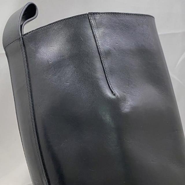 ボッテガヴェネタ ロングブーツ ec-21731 ブラック パープル 37 24.0cm 美品 レザー 中古 BOTTEGA VENETA アパレル サイドゴ バイカラー ファスナー 本革 黒 紫 人気 定番 レディース 女性 お洒落 上品 シンプル 高級感 ブーツ ブランド 本物 鑑定済み