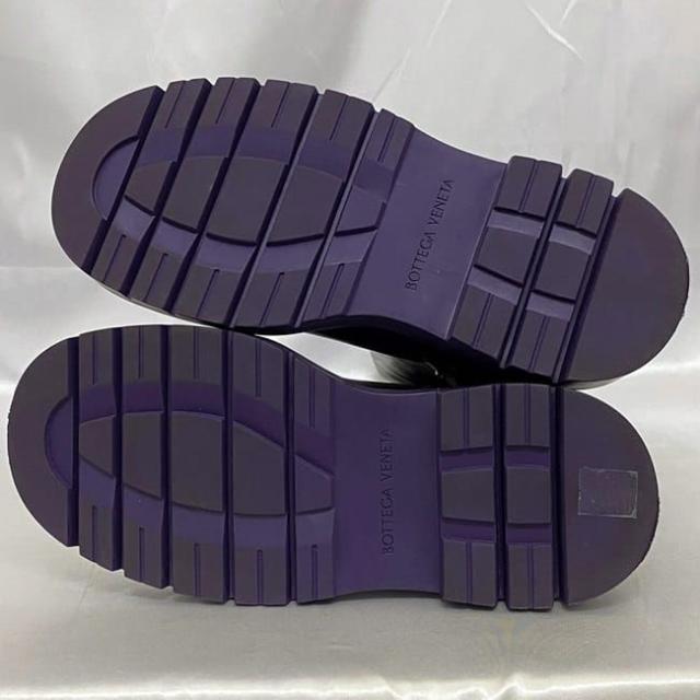 ボッテガヴェネタ ロングブーツ ec-21731 ブラック パープル 37 24.0cm 美品 レザー 中古 BOTTEGA VENETA アパレル サイドゴ バイカラー ファスナー 本革 黒 紫 人気 定番 レディース 女性 お洒落 上品 シンプル 高級感 ブーツ ブランド 本物 鑑定済み