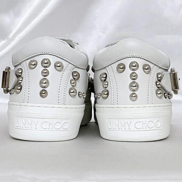 ジミーチュウ スニーカー ec-21976 ホワイト ROMAN 036520 未使用 美品 25.0cm レザー スタッズ Sランク JIMMY CHOO アパレル メンズ シューズ 靴 ローカット ベルトモチーフ 白 箱付 ロゴ ワンカラー 男性 定番 人気 ブランド 本物 鑑定済み