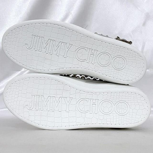 ジミーチュウ スニーカー ec-21976 ホワイト ROMAN 036520 未使用 美品 25.0cm レザー スタッズ Sランク JIMMY CHOO アパレル メンズ シューズ 靴 ローカット ベルトモチーフ 白 箱付 ロゴ ワンカラー 男性 定番 人気 ブランド 本物 鑑定済み