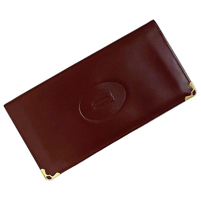 Cartier カルティエ 財布 マストライン - ボルドー系 レザー メンズ 二