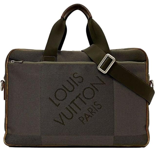 ルイ ヴィトン ビジネスバッグ アソシエ ＰＭ ec-22049 カーキグリーン ダミエ ジュアン N58039 ショルダーバッグ ２way キャンバス レザー 中古 LOUIS VUITTON 書類バッグ ショルダー ブリーフケース ビジネス ヴィンテージ 肩掛け ブランド 本物 鑑定済みの通販は