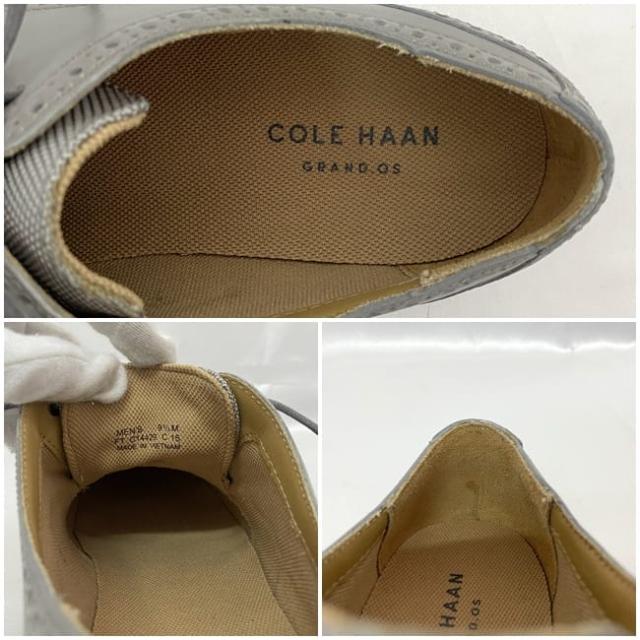 コールハーン シューズ ec-22161 グレー Ｃ14429 美品 27.0cm レザー 中古 COLE HAAN ビジネスシューズ 靴 紐 メッシュ メンズ 男性 アパレル 定番 人気 灰色 革 シンプル お洒落 カジュアル 通勤 通学 仕事 ブランドシューズ 高級感 ブランド 本物 鑑定済み