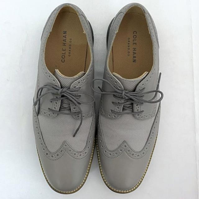 コールハーン シューズ ec-22161 グレー Ｃ14429 美品 27.0cm レザー 中古 COLE HAAN ビジネスシューズ 靴 紐 メッシュ メンズ 男性 アパレル 定番 人気 灰色 革 シンプル お洒落 カジュアル 通勤 通学 仕事 ブランドシューズ 高級感 ブランド 本物 鑑定済み