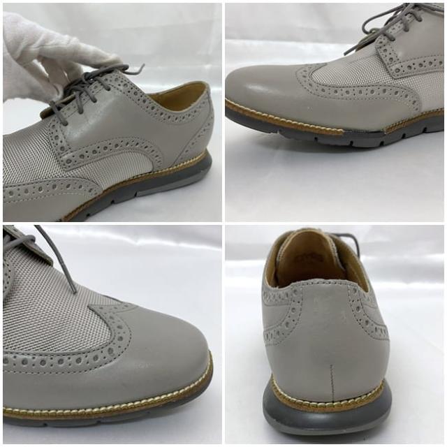 コールハーン シューズ ec-22161 グレー Ｃ14429 美品 27.0cm レザー 中古 COLE HAAN ビジネスシューズ 靴 紐 メッシュ メンズ 男性 アパレル 定番 人気 灰色 革 シンプル お洒落 カジュアル 通勤 通学 仕事 ブランドシューズ 高級感 ブランド 本物 鑑定済み