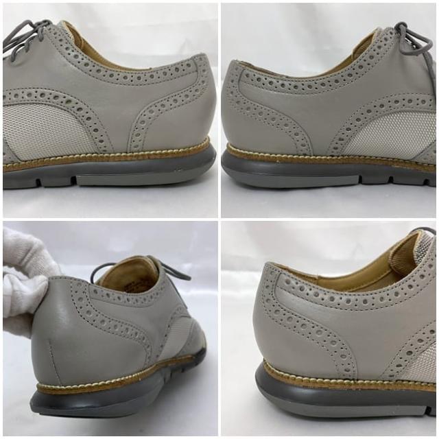 コールハーン シューズ ec-22161 グレー Ｃ14429 美品 27.0cm レザー 中古 COLE HAAN ビジネスシューズ 靴 紐 メッシュ メンズ 男性 アパレル 定番 人気 灰色 革 シンプル お洒落 カジュアル 通勤 通学 仕事 ブランドシューズ 高級感 ブランド 本物 鑑定済み
